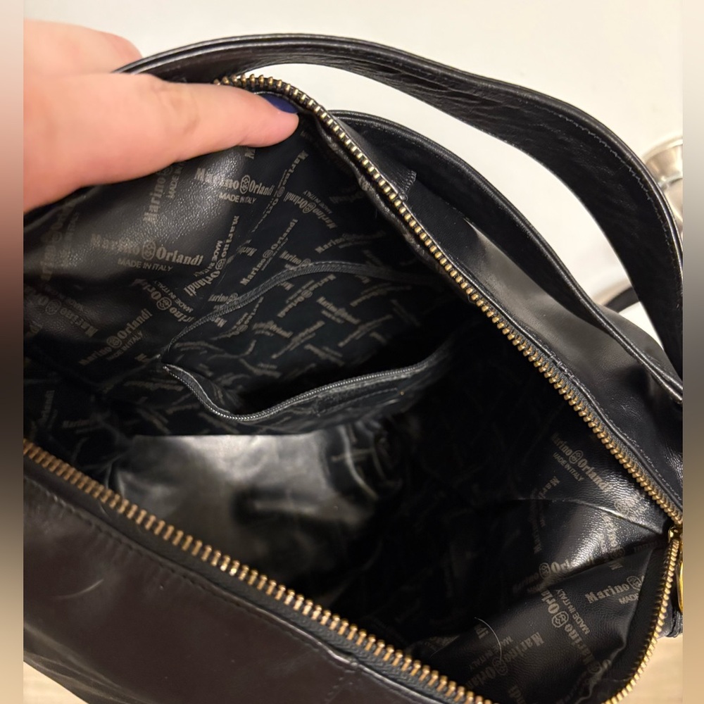 Marino Orlandi Leather Sling Bucket Bag - Picture 8 of 9